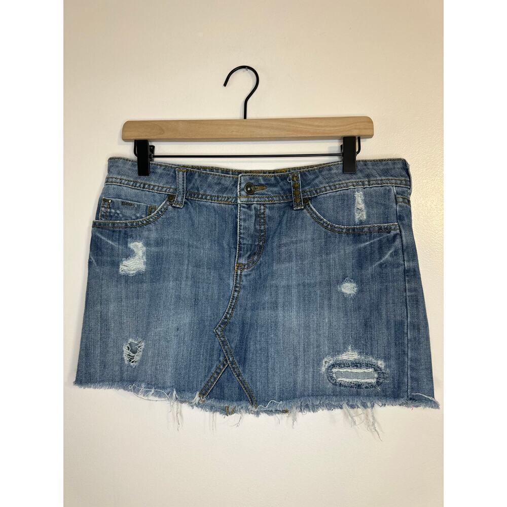 Vintage Y2K Womens Billabong Low Rise Denim Micro Mini Studded Bratz Juniors 9